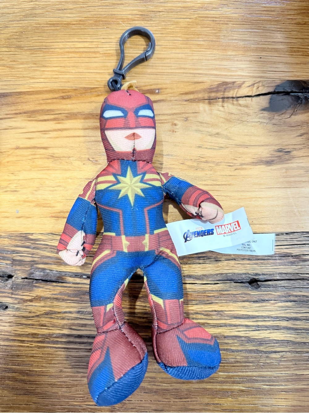 Marvel Captain Marvel Mini Plush Keychain - Red, Blue & Gold Star